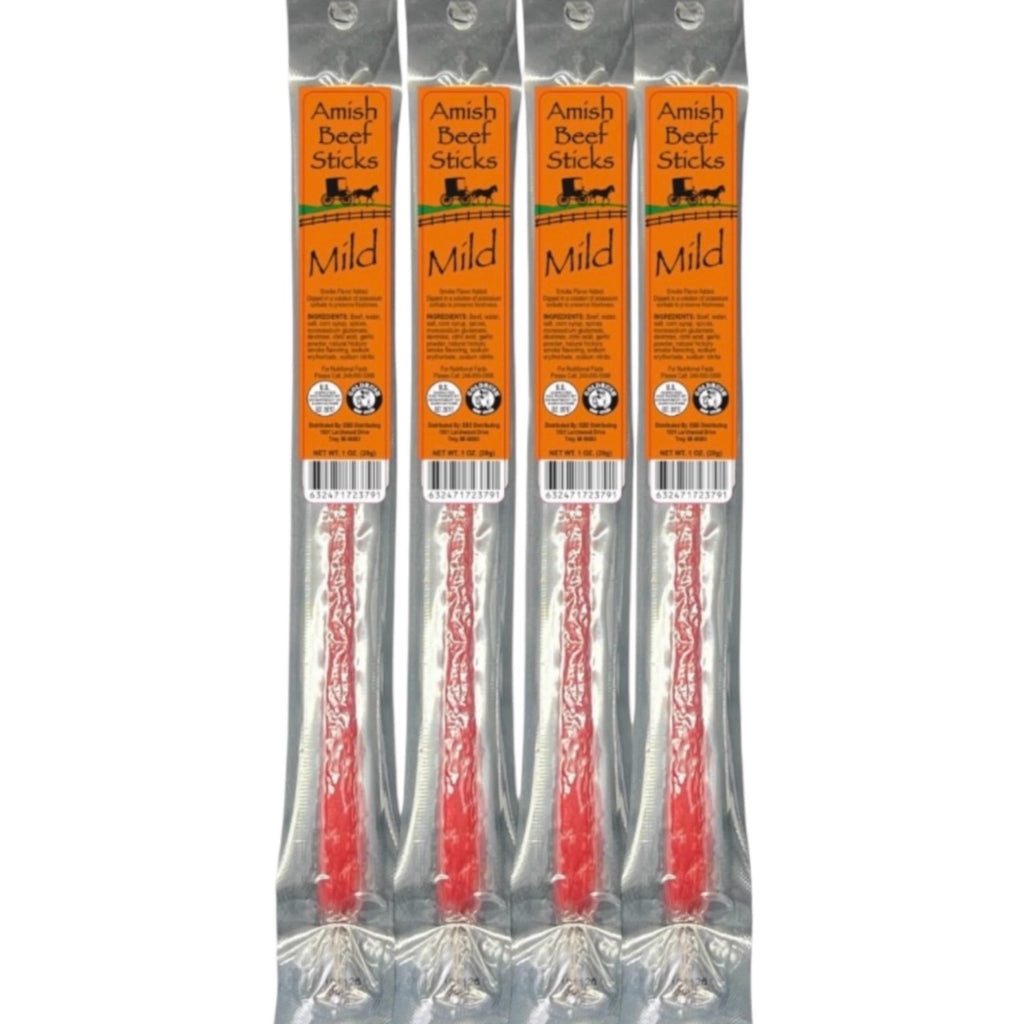 Beef Snack Sticks - Mild - 24 Individually Wrapped - Amish Beef Sticks