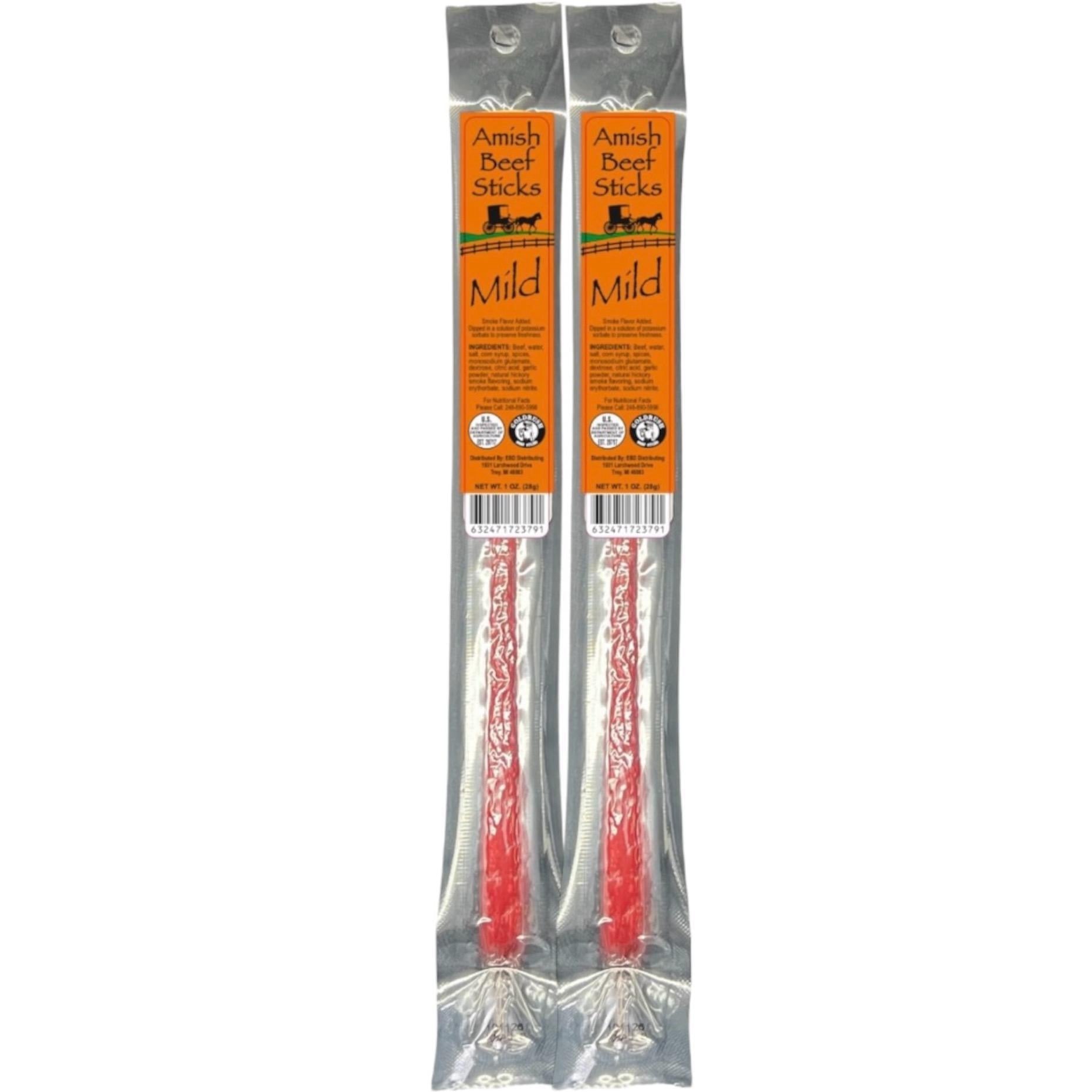 Beef Snack Sticks - Mild - 24 Individually Wrapped - Amish Beef Sticks