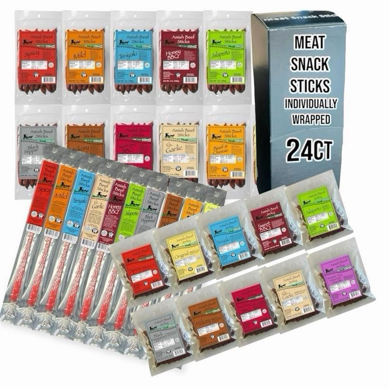 Beef Snack Sticks Sampler - Individually Wrapped Beef Snack Sticks - High Quality Meat Snack