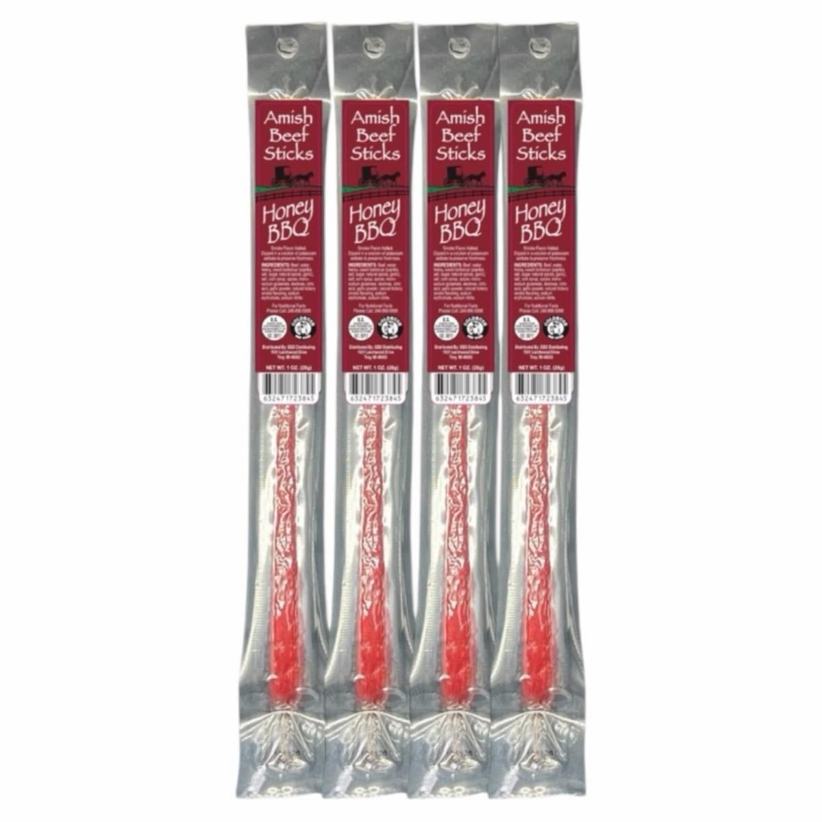 Beef Sticks 4ct - 4 Individually Wrapped - One Ounce - Amish Beef Snack Sticks
