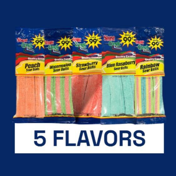 Sour Belts 12 Packs - Many Delicious Flavors - Sweet Snack Candy - 12 Packs Of Sour Strip Belts Sour Gummy Variety