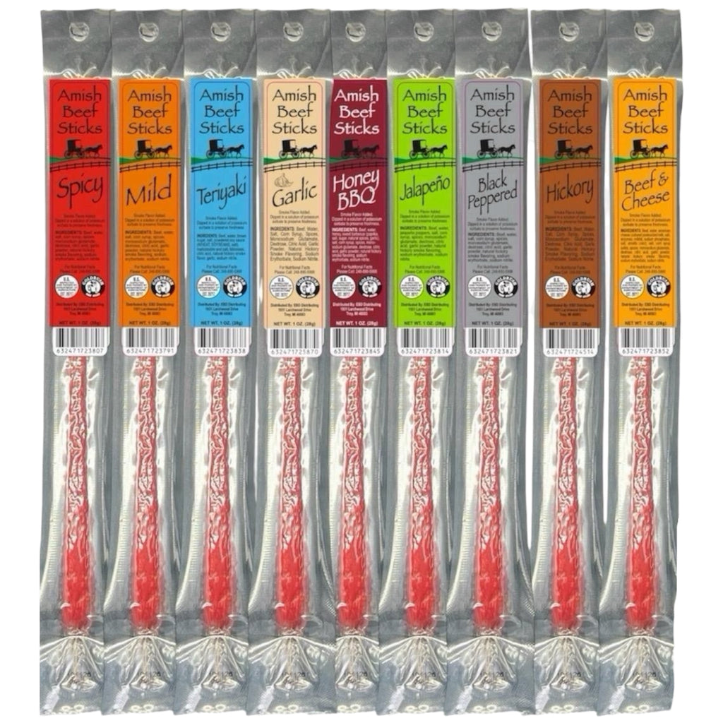 Beef Snack Sticks Sampler - Individually Wrapped Beef Snack Sticks - High Quality Meat Snack
