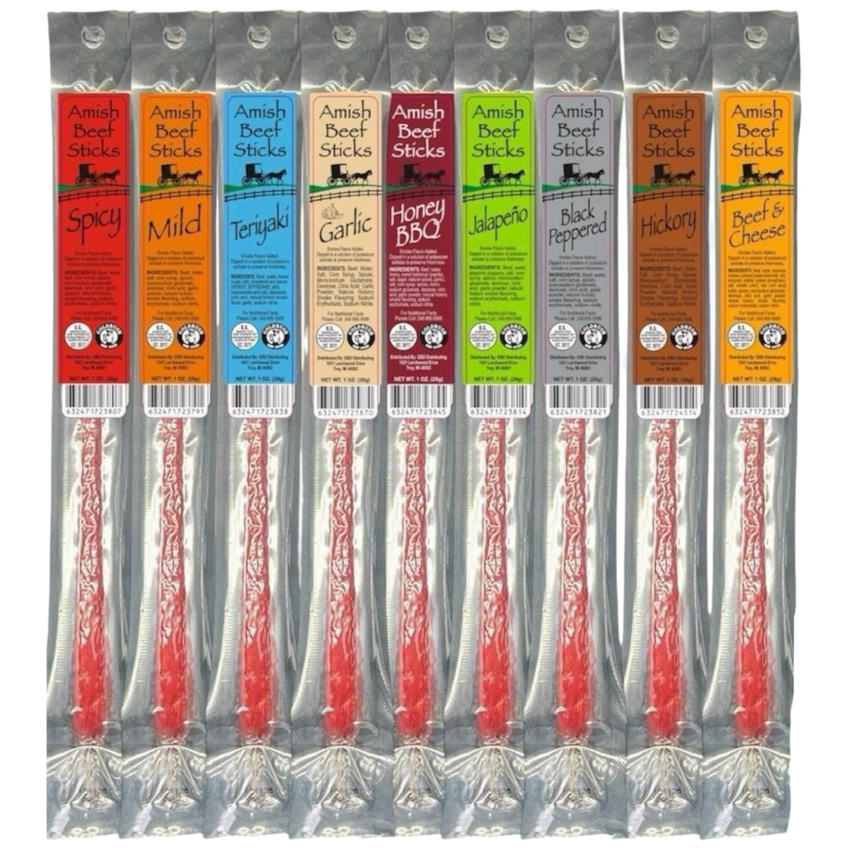 Beef Snack Sticks Sampler - Individually Wrapped Beef Snack Sticks - High Quality Meat Snack